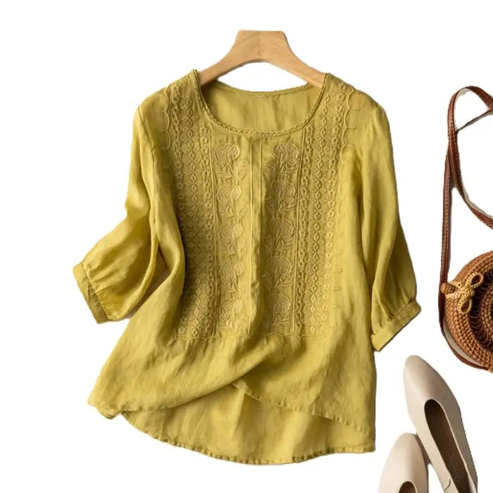 Women's Relaxed Vintage Embroidered Blouse