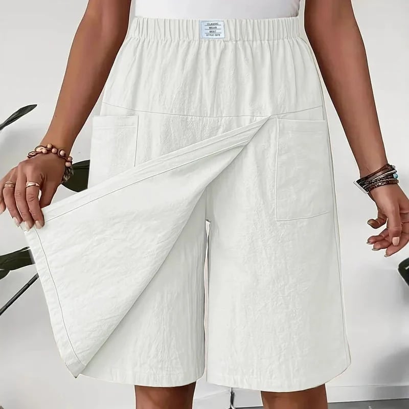 Women's Casual Elastic Waist Wrap Skort