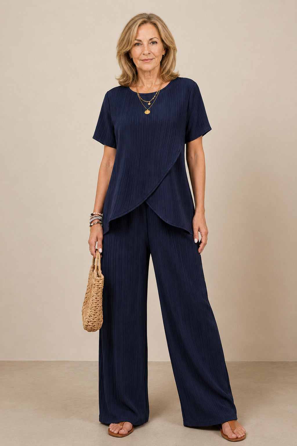 2026💥【S-3XL】Stylish women's blouse and wide-leg pants set - a lightweight, cool, and flattering summer outfit for women