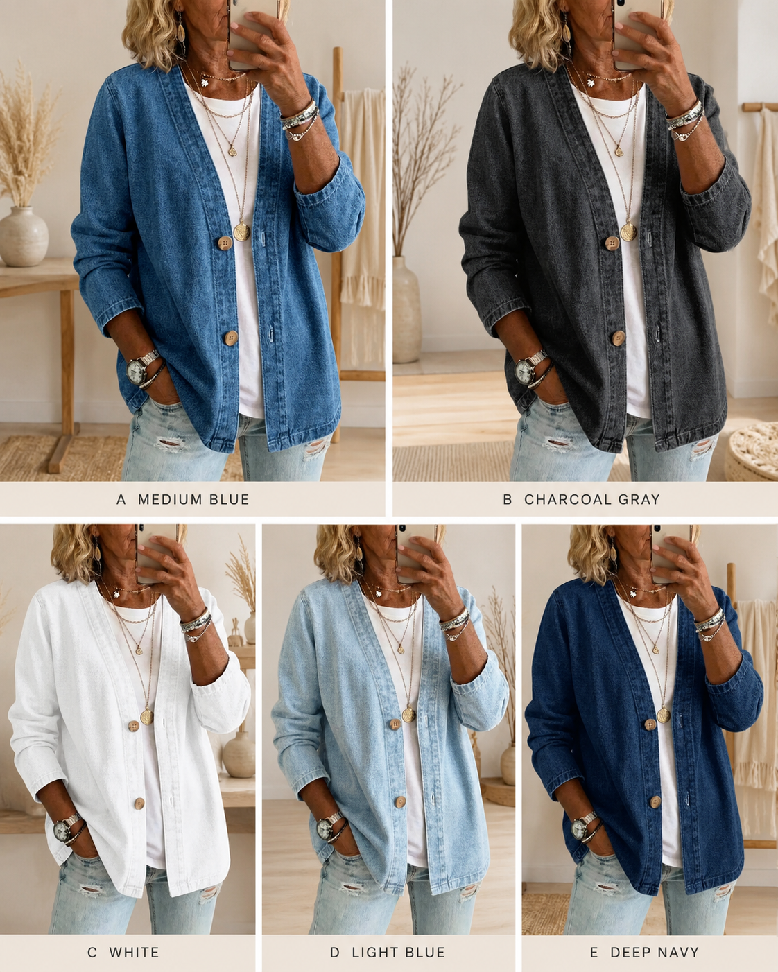 Women's Casual Denim Cardigan