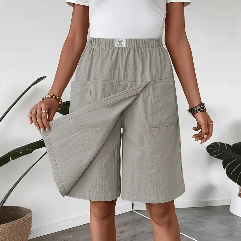 Women's Casual Elastic Waist Wrap Skort