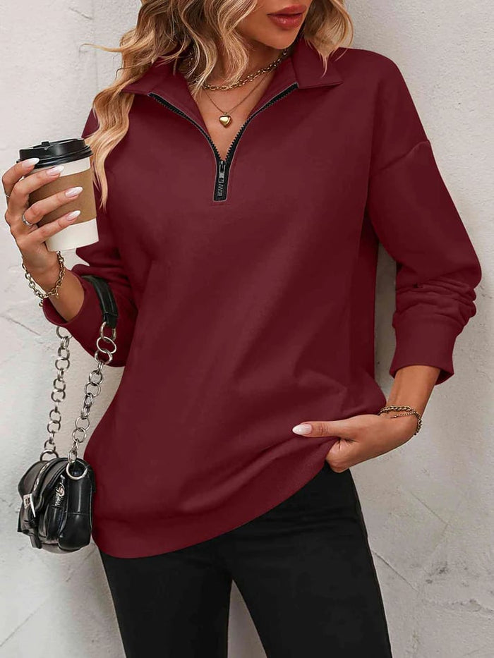 Wine half zip sweatshirt