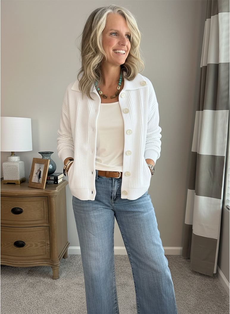 Casual Collared Pocket Corduroy Jacket