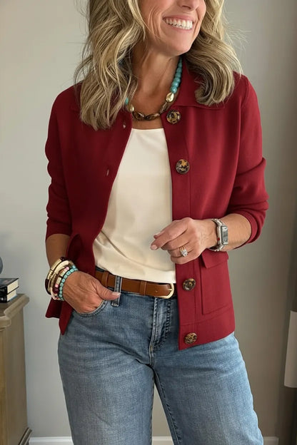 CLEARANCE SALE🔥 Casual Lapel Pocket Solid Color Jacket