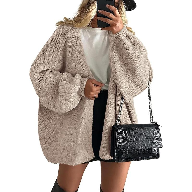Grey beige oversized cardigan