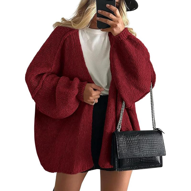 Wine red oversized cardigan