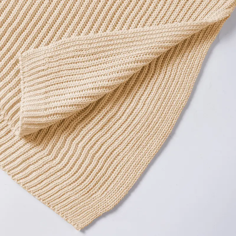 Close-up of ribbed knit texture