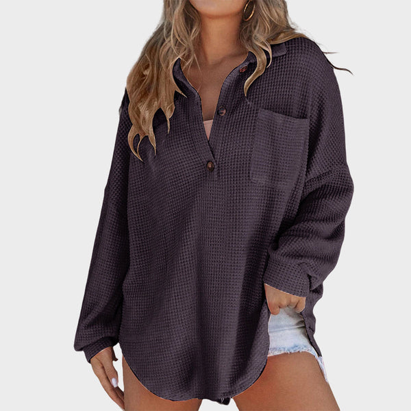 Purple waffle Henley shirt