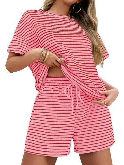 100% Cotton Women's Matching Stripe Loungewear Set