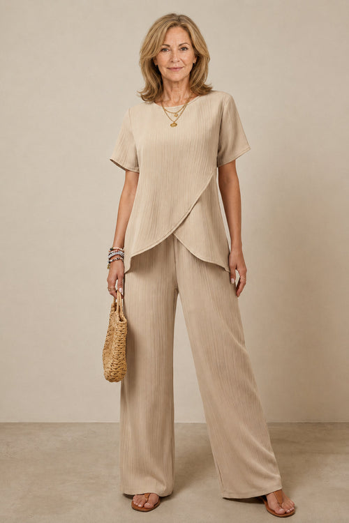 2026💥【S-3XL】Stylish women's blouse and wide-leg pants set - a lightweight, cool, and flattering summer outfit for women