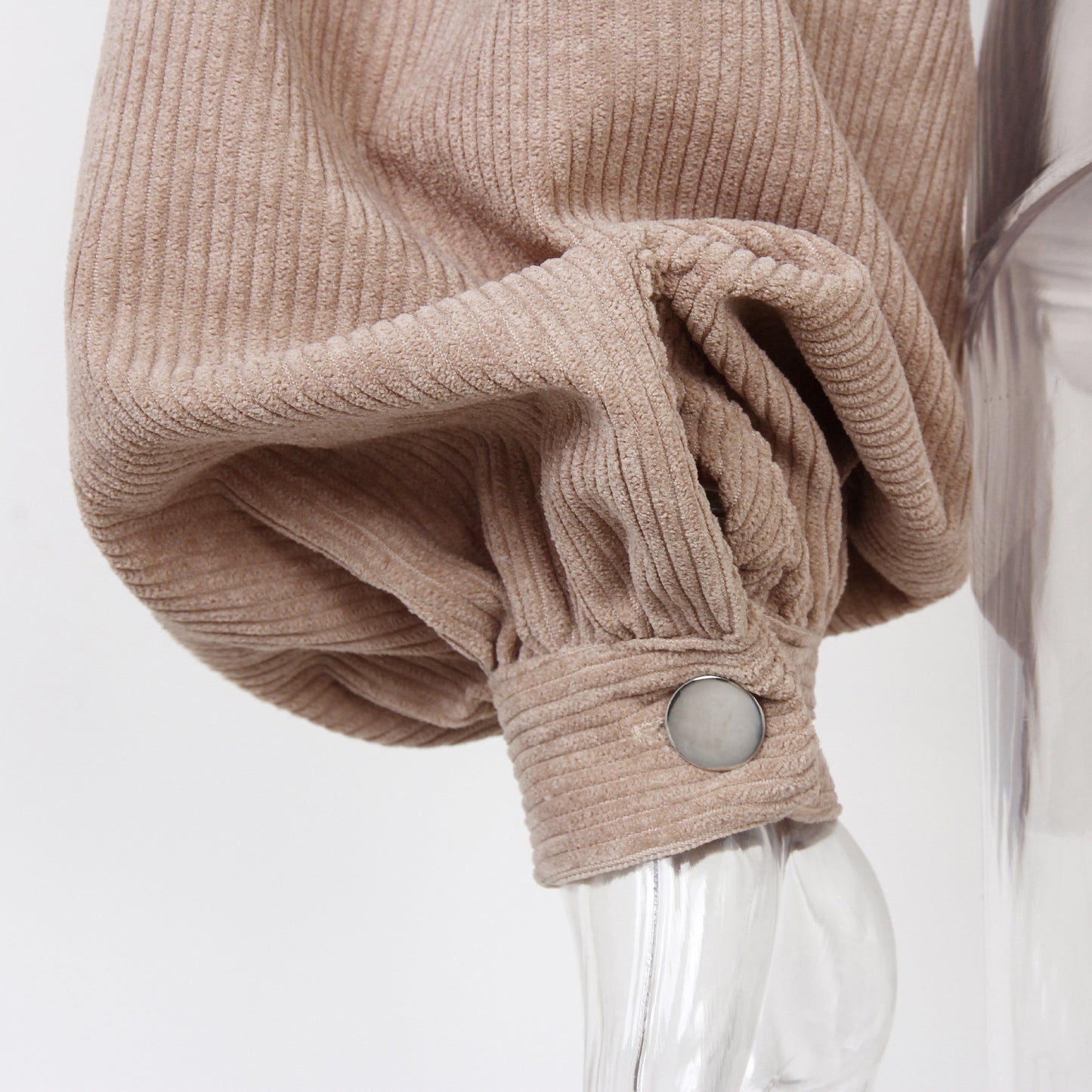 Pocket Cropped Corduroy Casual Jacket