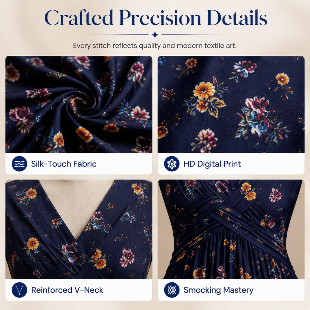 Limited Stock! 60% Off Hot Sale Ongoing🌺Women's V-Neck Floral Print Dress with Twist Waist