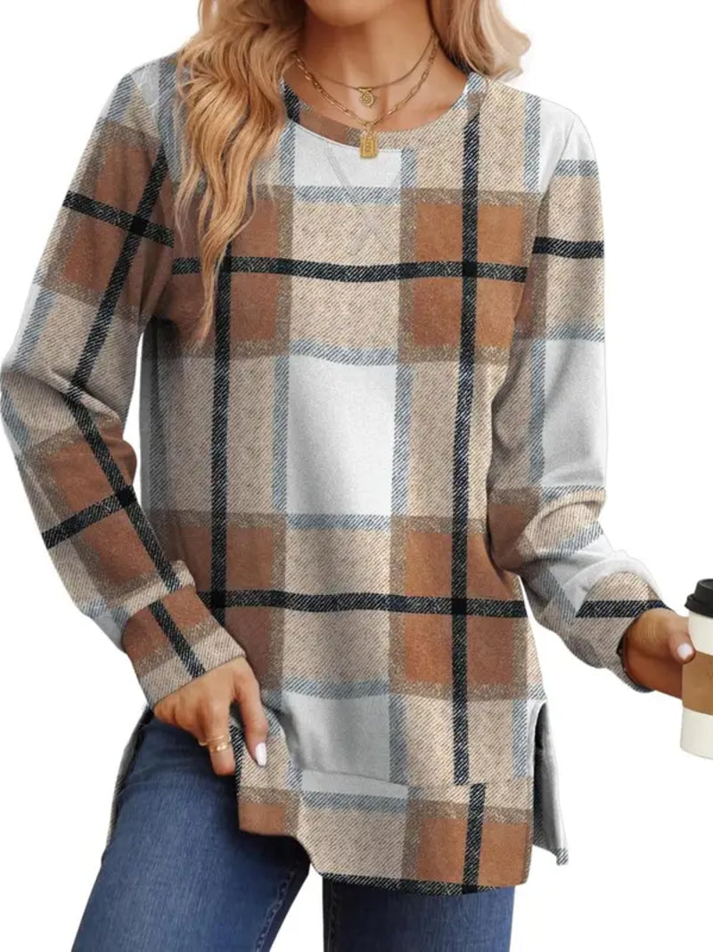 Plaid tunic top