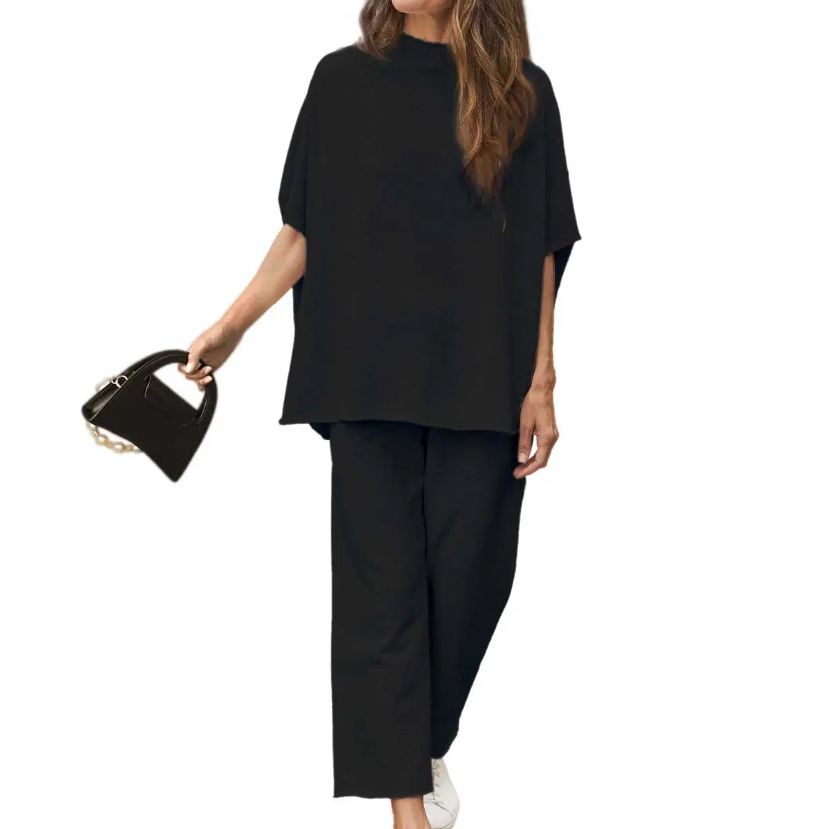 Black casual two-piece outfit