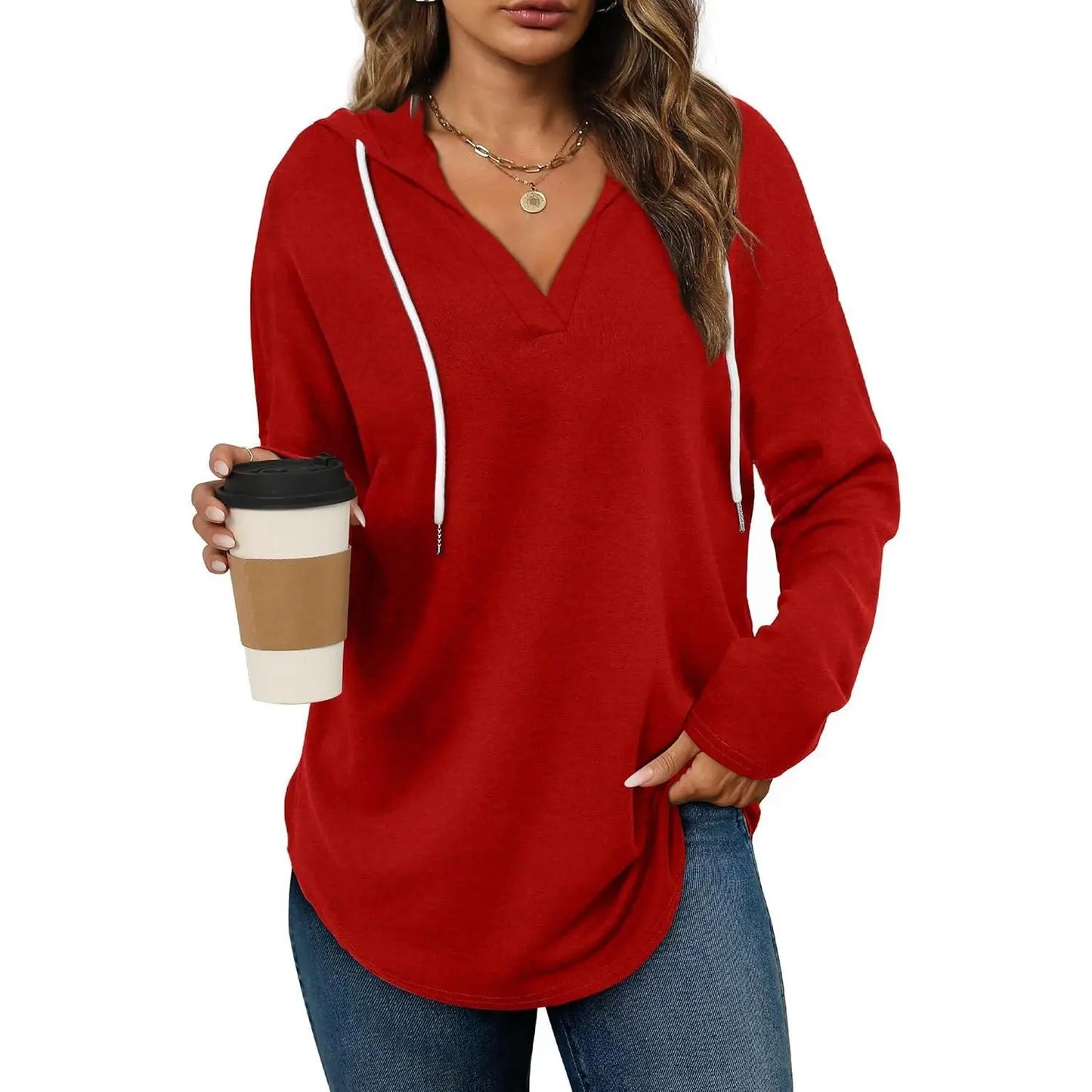 Women’s Oversized Hooded Long Sleeve Pullover