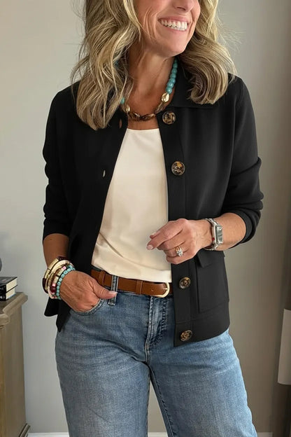 CLEARANCE SALE🔥 Casual Lapel Pocket Solid Color Jacket