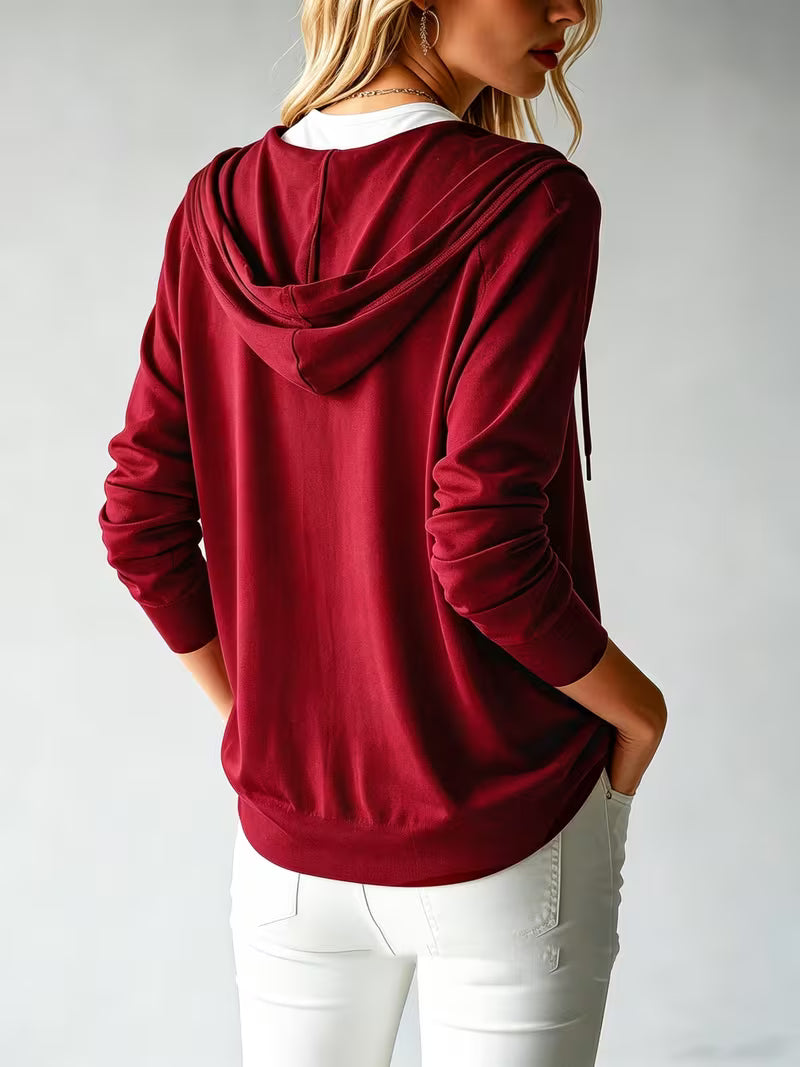 Women’s Hooded Open-Front Cardigan with Drawstring