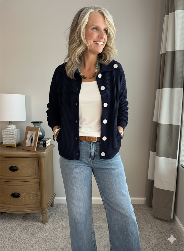Casual Collared Pocket Corduroy Jacket