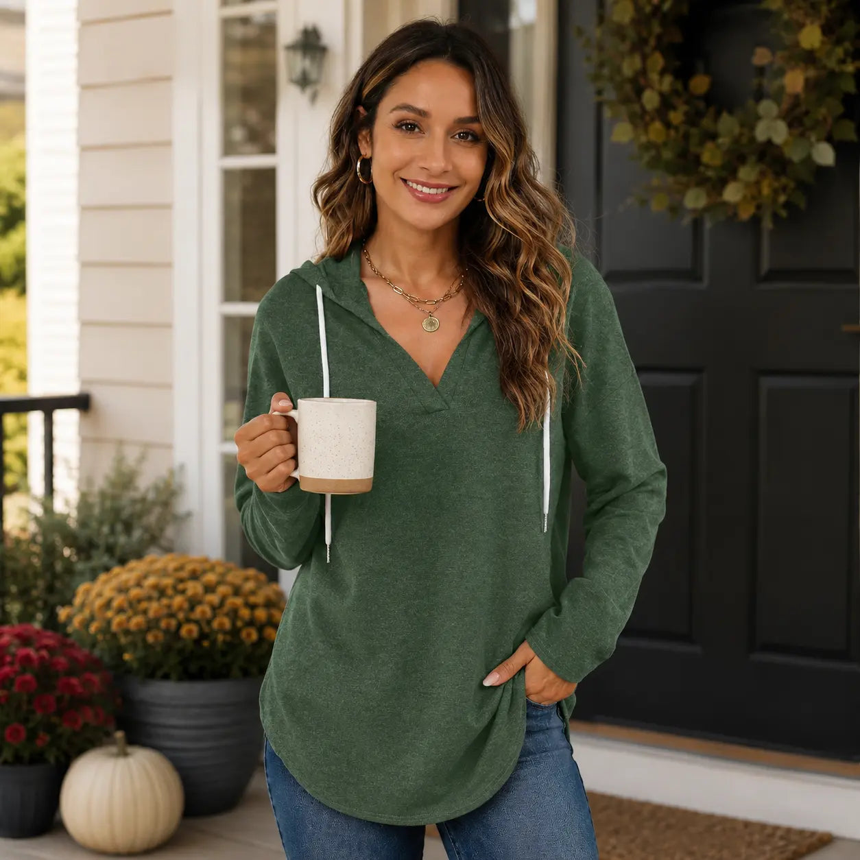 Women’s Oversized Hooded Long Sleeve Pullover