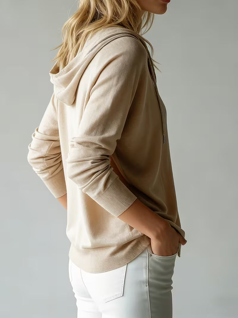 Women’s Hooded Open-Front Cardigan with Drawstring