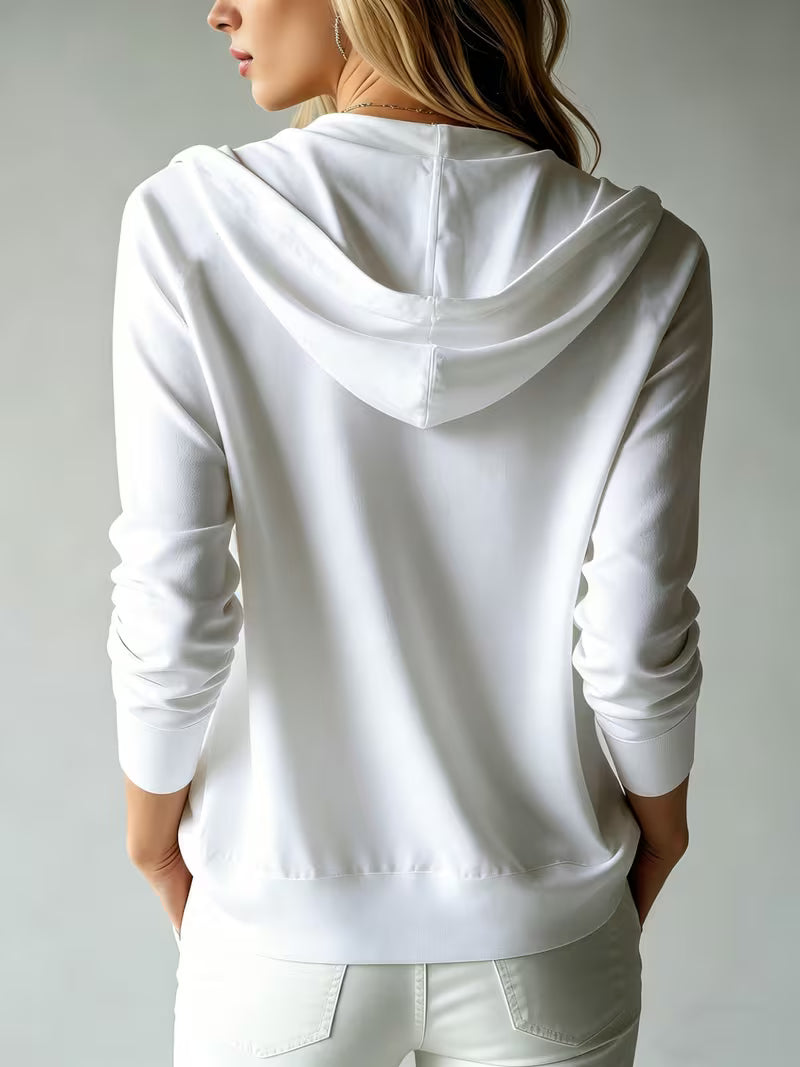 Women’s Hooded Open-Front Cardigan with Drawstring