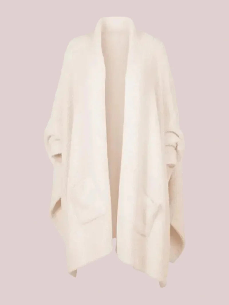 Women's Cozy Plush Poncho Shawl