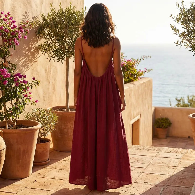 💃LAST DAY SAEL 59% OFF!!✨Women's Solid Color Cami Lounge Dress💕