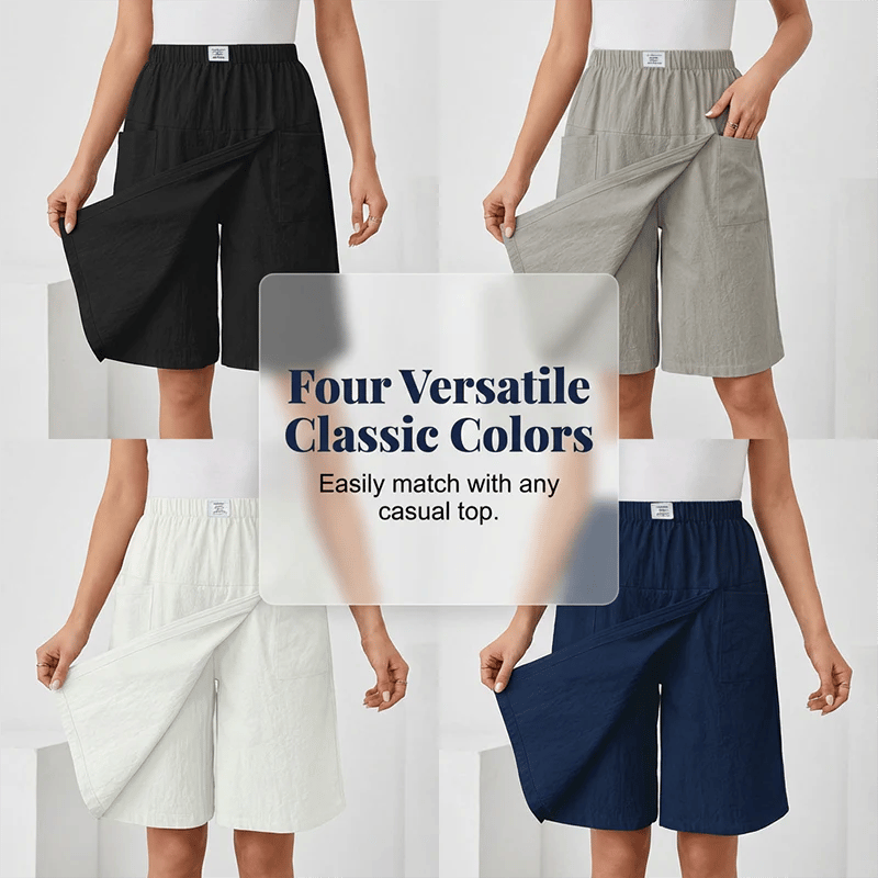 Women's Casual Elastic Waist Wrap Skort