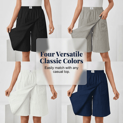Women's Casual Elastic Waist Wrap Skort