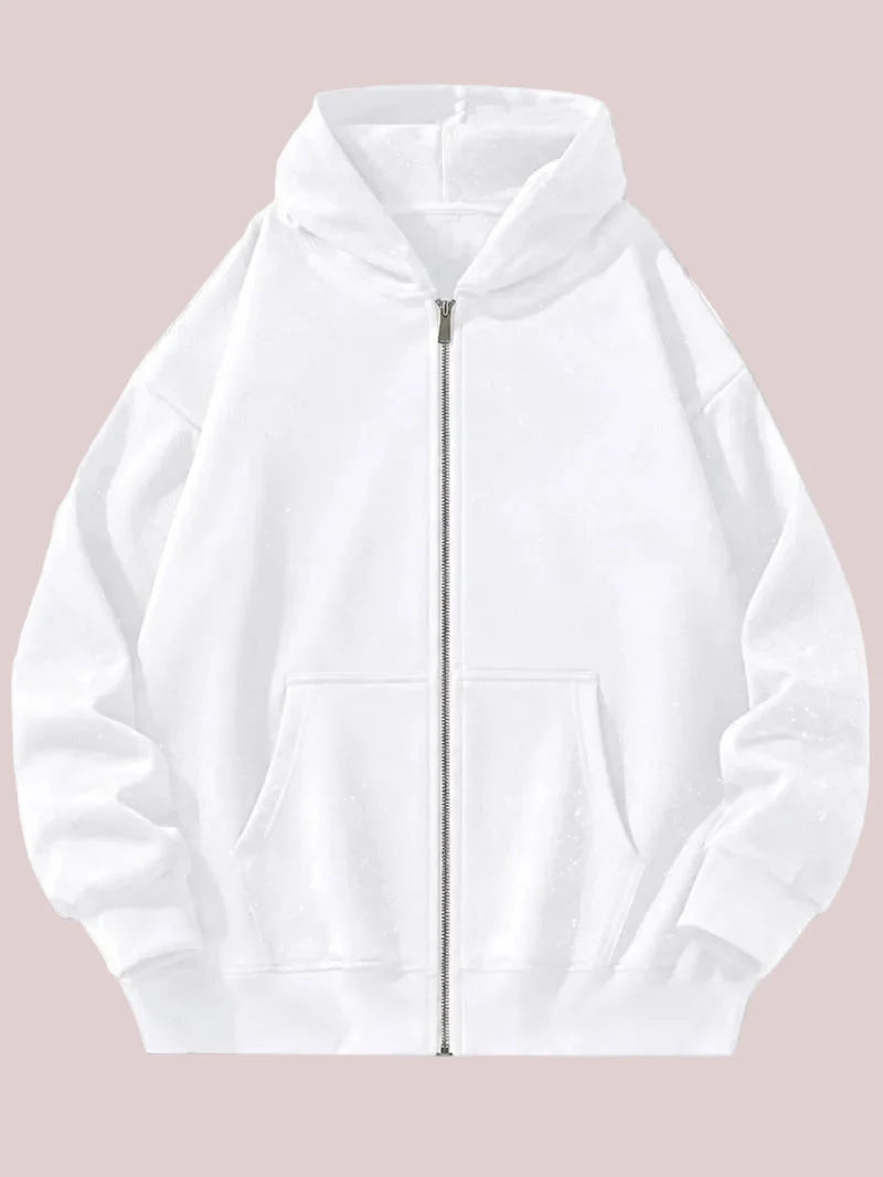 Hot Sale-Glitter Speckled Zip Up Hooded Jacket