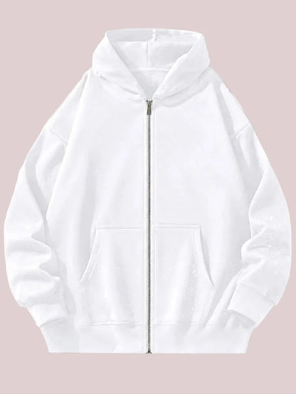 Hot Sale-Glitter Speckled Zip Up Hooded Jacket