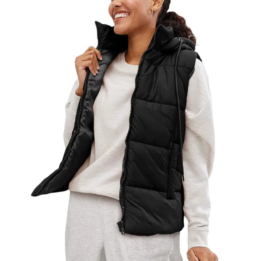 Women’s Removable-Hood Puffer Vest