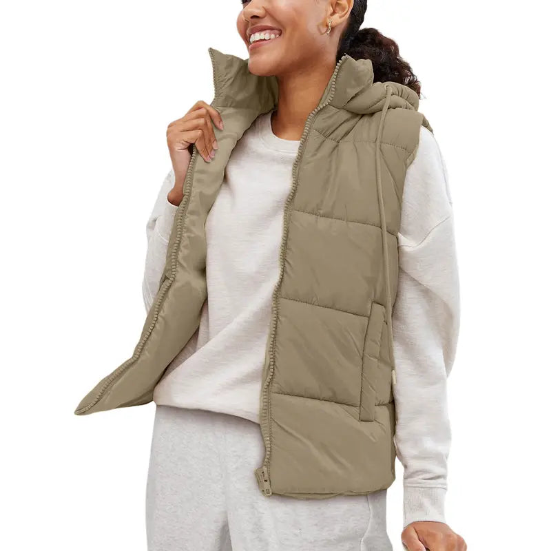 Women’s Removable-Hood Puffer Vest