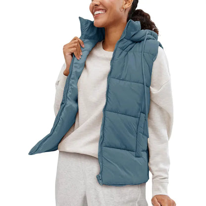 Women’s Removable-Hood Puffer Vest
