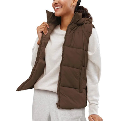 Women’s Removable-Hood Puffer Vest