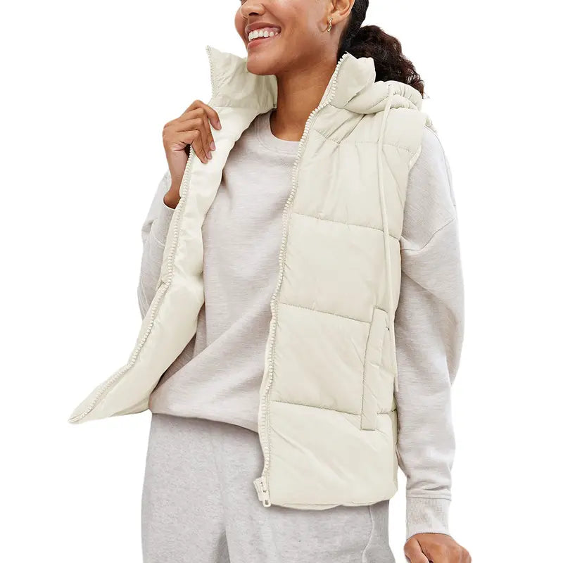 Women’s Removable-Hood Puffer Vest