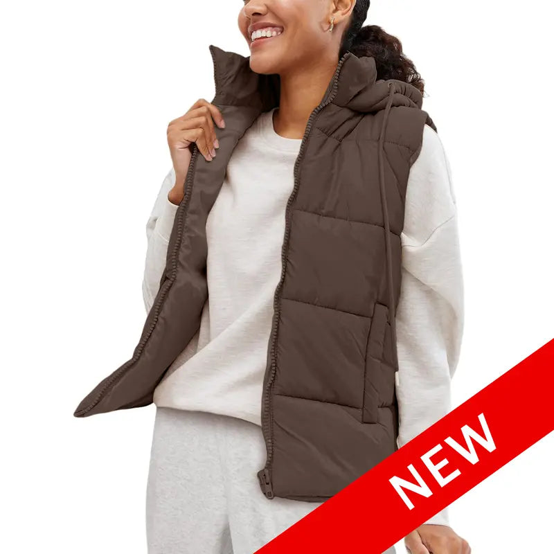 Women’s Removable-Hood Puffer Vest
