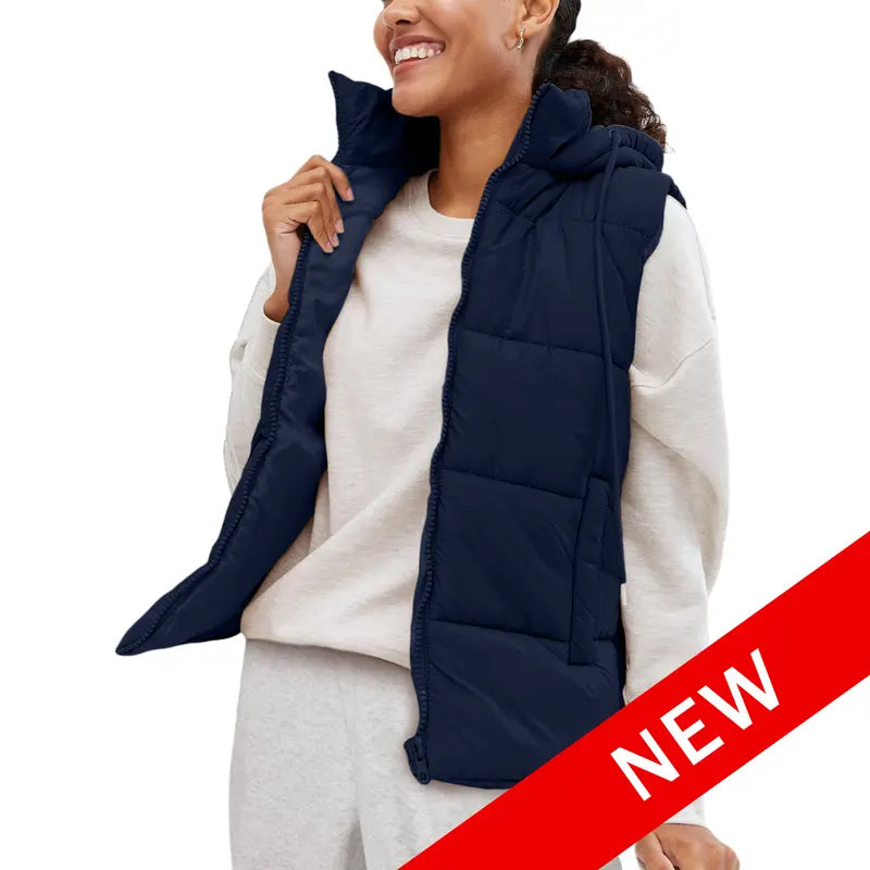Women’s Removable-Hood Puffer Vest