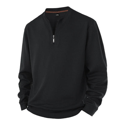 🧶Ribbed Texture, Minimalist Style🧥 Men's Half-Zip Ribbed Sweatshirt – Knit Texture, Soft & Warm ✨