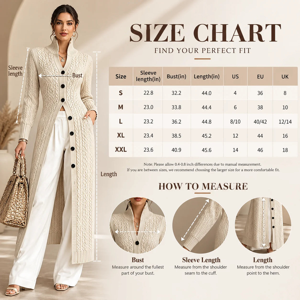 Limited time sale🔥Women's Stand Collar Single Button Cable Knit Long Cardigan