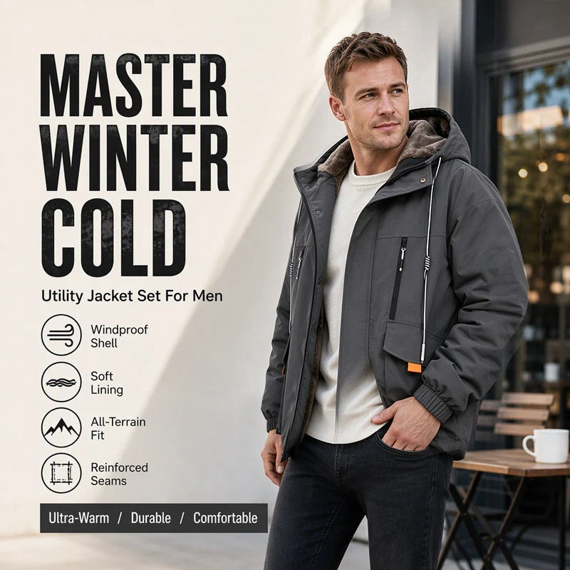 Men's Plush-Lined Hooded Parka Jacket