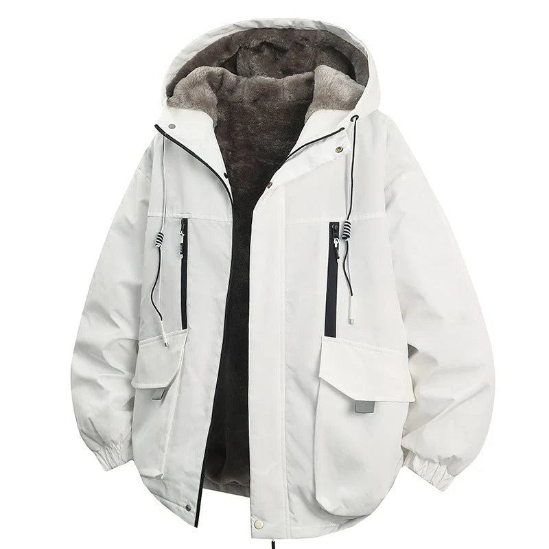 Men's Plush-Lined Hooded Parka Jacket