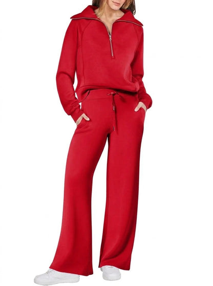 Limited time sale🔥Women's Navy Collar Half Zip Suit