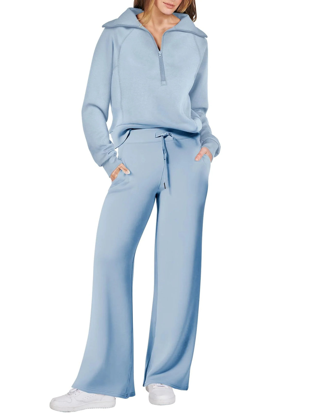 Limited time sale🔥Women's Navy Collar Half Zip Suit