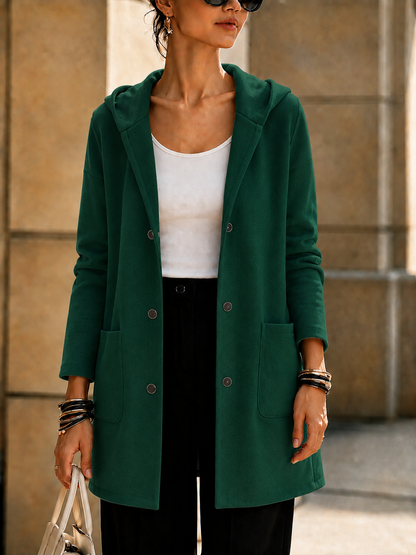 NEW🔥 Women’s Hooded Longline Jacket with Ring Detail