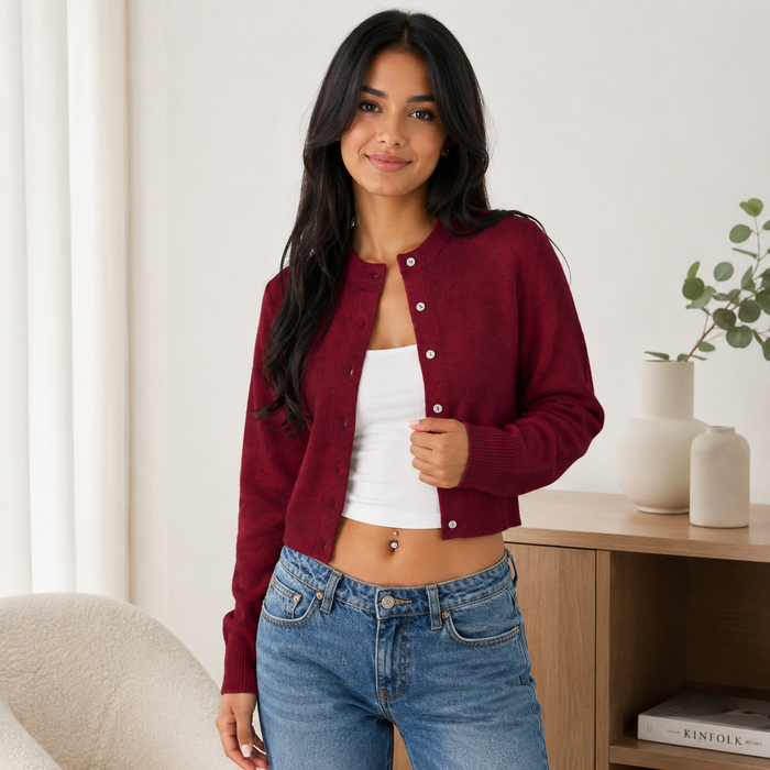 Burgundy Cardigan