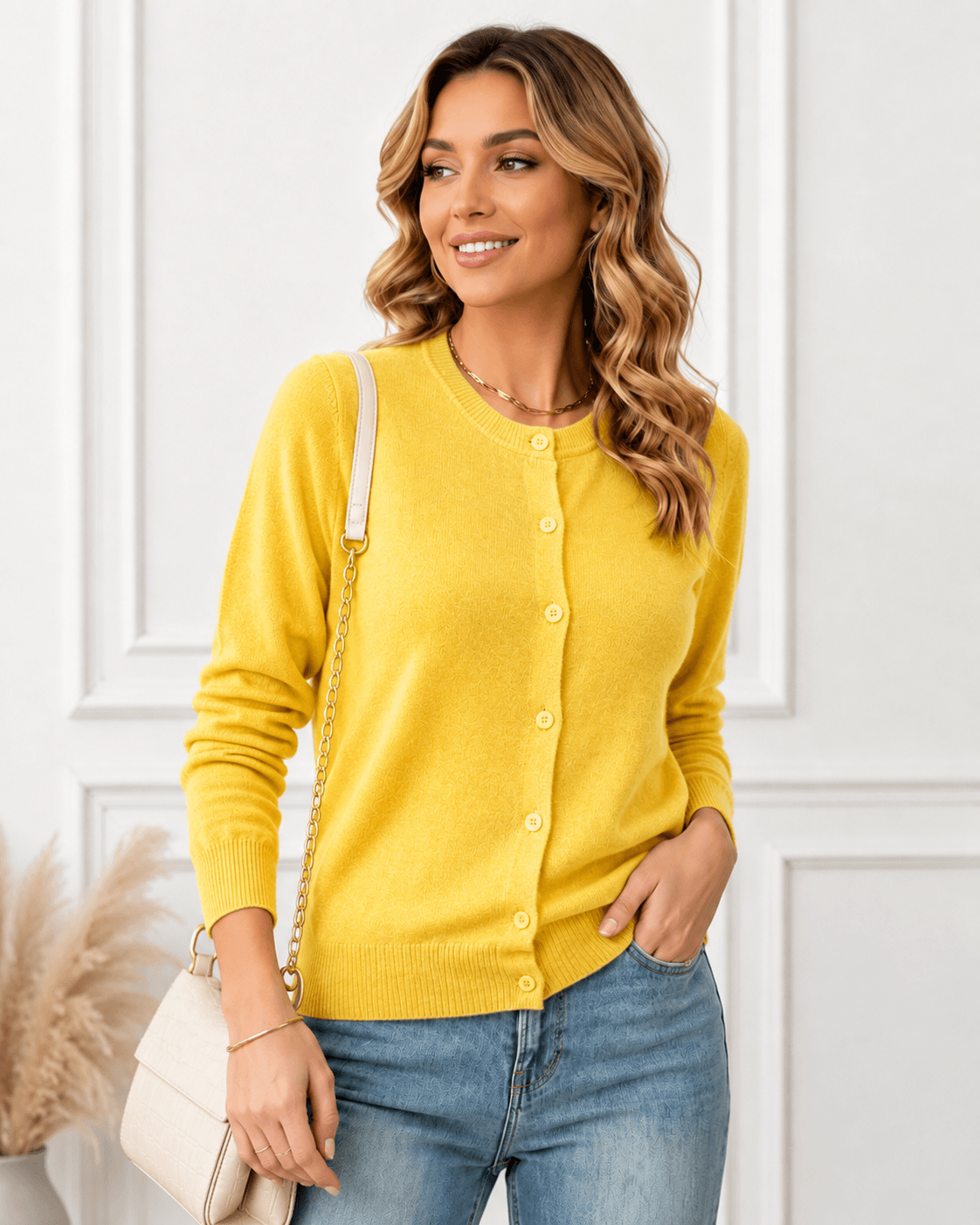 Yellow lightweight cardigan