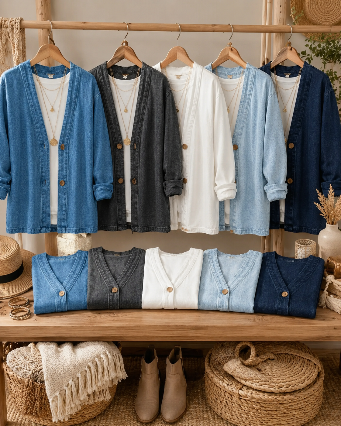 Women's Casual Denim Cardigan