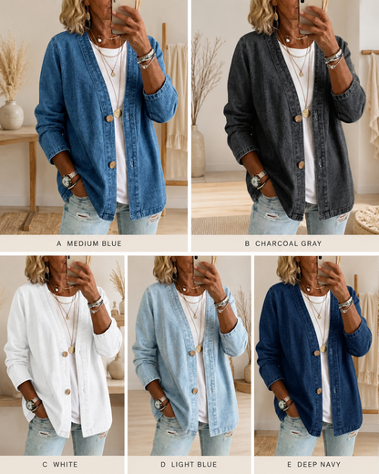 Women's Casual Denim Cardigan