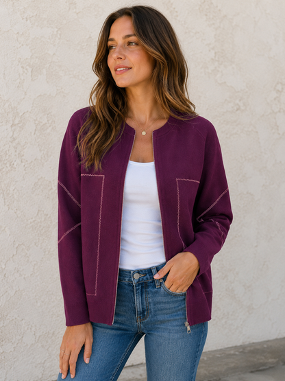 🔥Casual Round Neck Zipper Thin Jacket